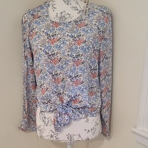 Moral Fiber Floral Women's Blouse - Blue, Red, White